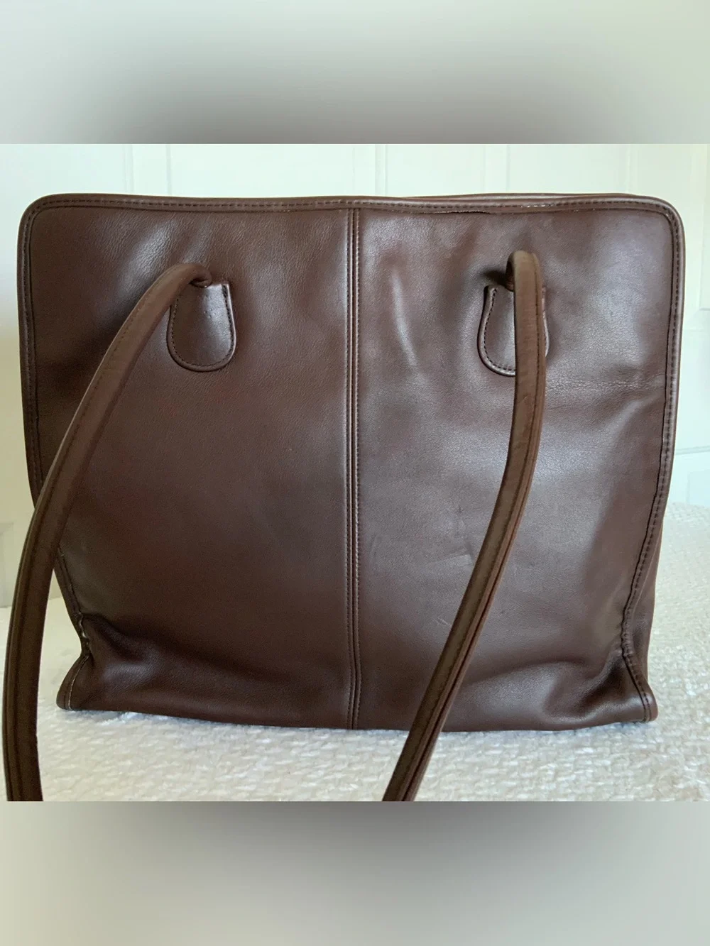 Coach Vintage Large Brown Leather Tote Briefcase Bag